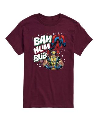 AIRWAVES - Men's Marvel Bah Hum Bub Wolverine and Spider-Man Graphic Short-Sleeve T-Shirt