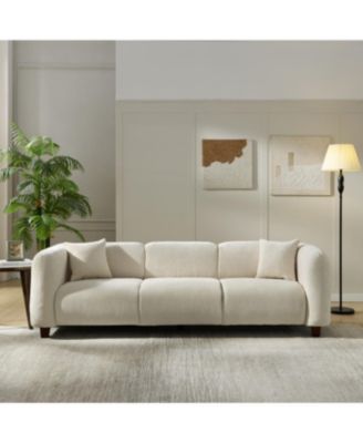 Streamdale Silo 87 in. 3 Seater Modern Upholstered Chenille Sofa, Beige