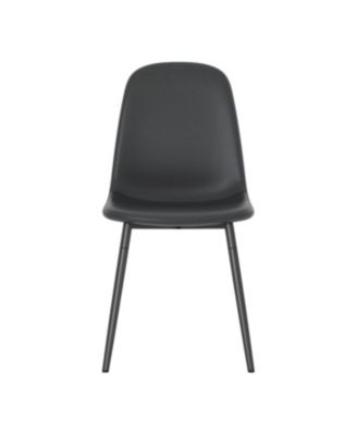 Streamdale Modern Minimalist Black Dining Chair Set - 6 Chairs, Mid-Century Style Upholstered Side Chairs.