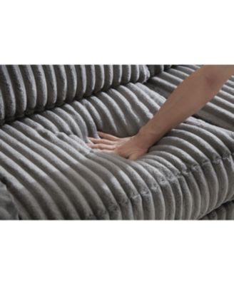 Corduroy Loveseat Sofa with Pillow Top Arms & 2 Accent Pillows