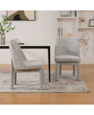 Streamdale Modern Minimalist Chenille Dining Chair Set (Set of 2) - White/Black