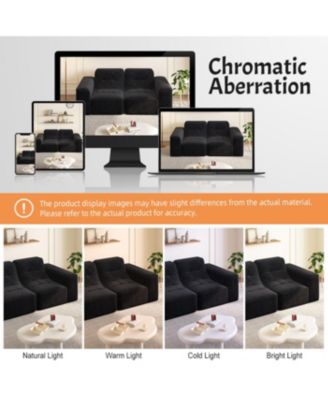 Streamdale Modern Modular Sectional Sofa - Black/Grey Chenille Fabric