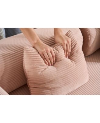  Convertible Sleeper Sofa Bed with Pillow (Pink