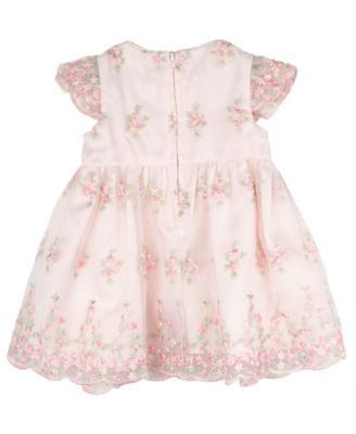 Baby Girls' Floral Embroidered Dress and Bloomer, 2-Piece Set