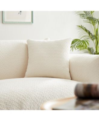 Streamdale Oversized Sherpa Loveseat Sofa with Metal Legs, 3 Seater Couch - White