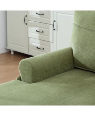 Streamdale Modern Minimalist Chenille Chaise Lounge Recliner Sofa with Wooden Legs & Storage Pockets