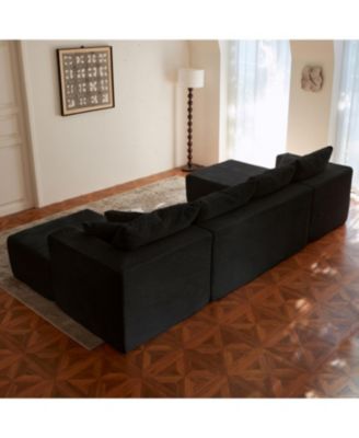 Streamdale Cloud Modular Sectional Sofa with Ottoman, Modern U Shaped Couch