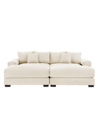 Streamdale Oversized Cloud Modular Sectional Couch with Ottoman, Cream