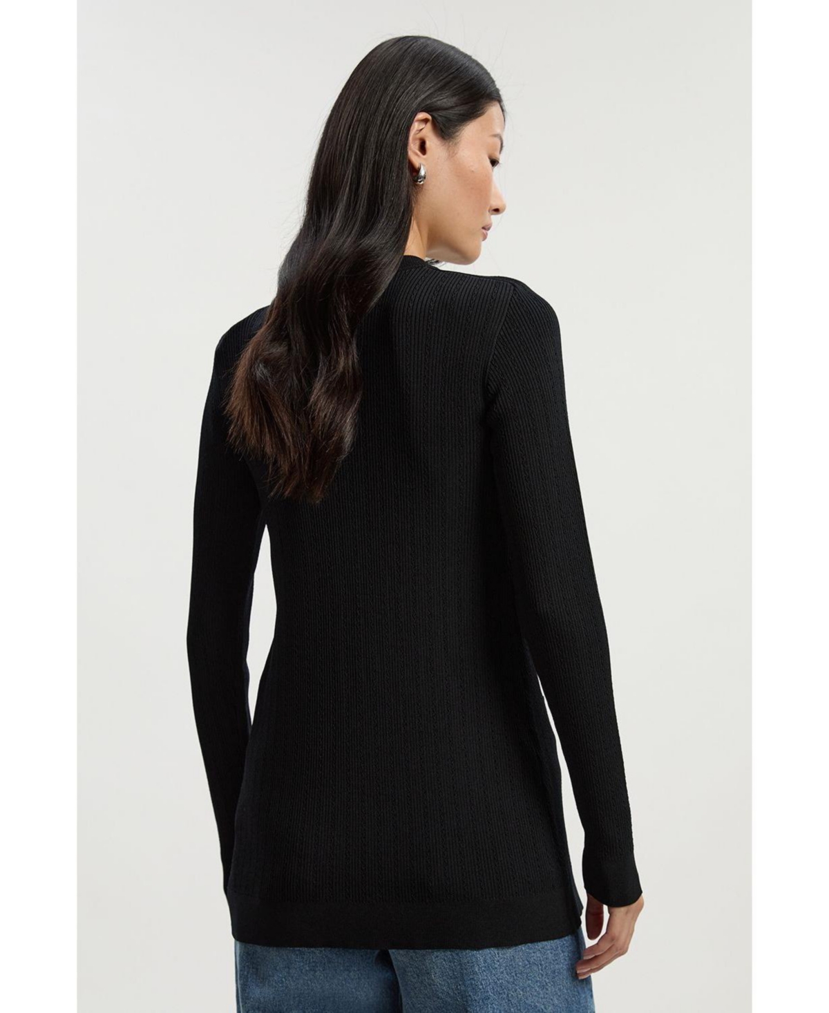 Karen Millen Women's Dome Button Longline Knitted Cardi