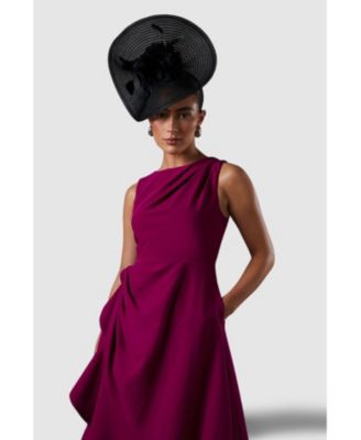 Women's Crepe Ruffle Low Back Dress