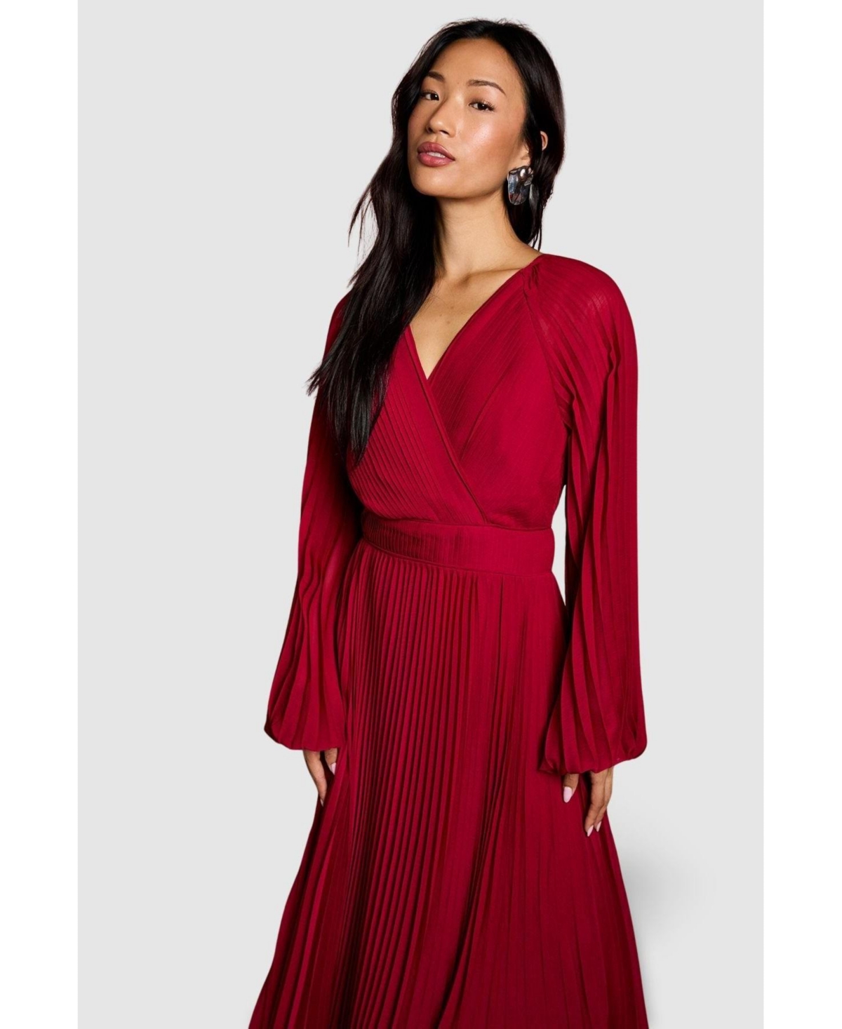 Coast Women's Long Sleeve Chiffon Wrap Midi Dress