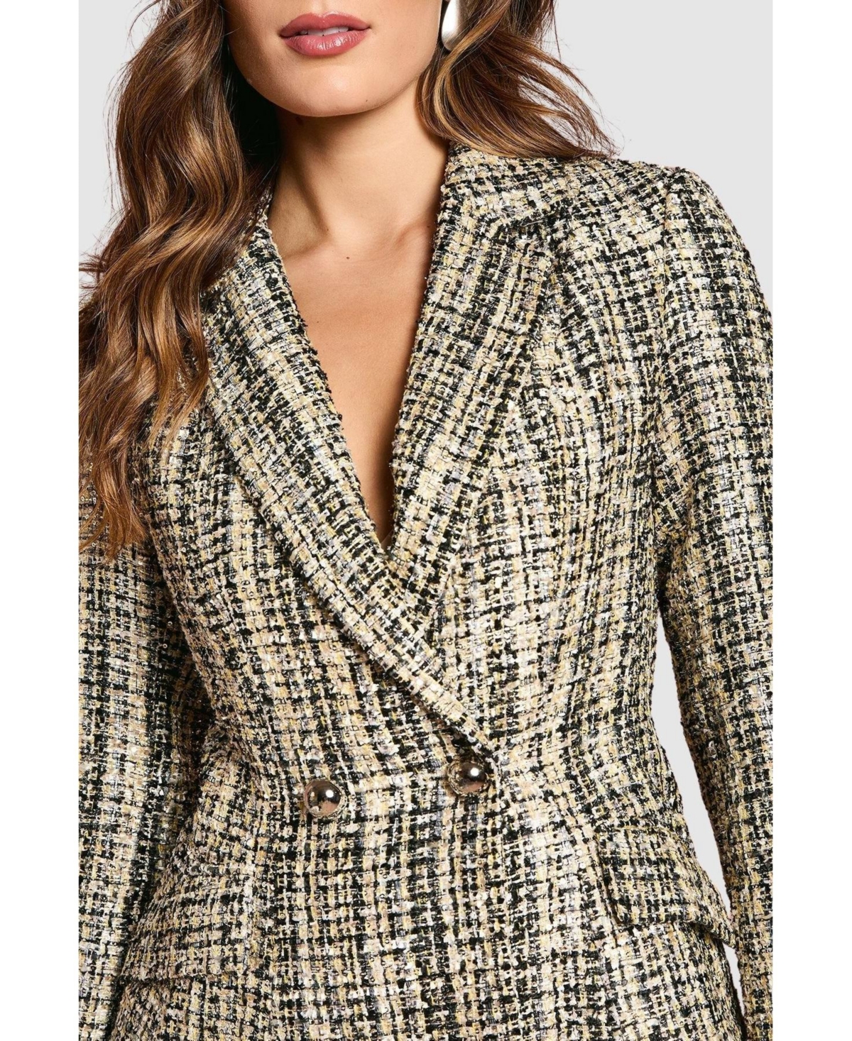 Coast Women's Sequin Tweed Fitted Blazer