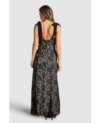 Women's Lace Bow Shoulder Maxi Dress