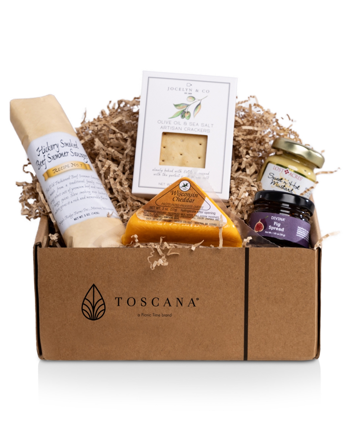 Toscana Botella Cheese Board With Gourmet Gift Pack, 5-piece In Multi
