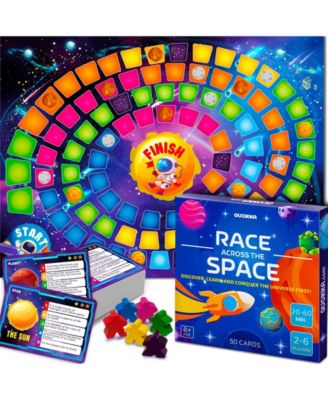 Space Board Game for Kids Ages 8-12 and Families – Fun Space Trivia Game with 50 Cards – Learn Planets, Moons Facts – Educational Family Games