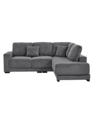Streamdale 93" L-Shaped Sectional Sofa with Reversible Chaise Lounge (Grey