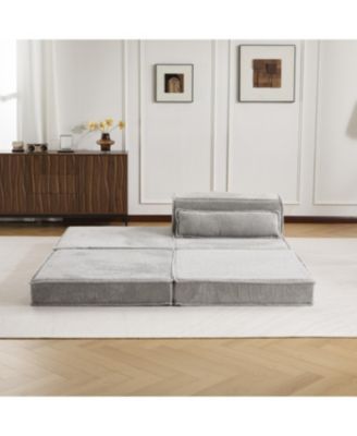 Streamdale Compression Sofa, Convertible Floor Sofa Bed, Modular Sectional Sofa, Grey