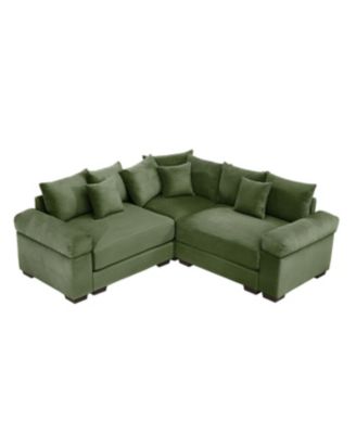 Oversized Cloud Modular Sectional Couch, Convertible, Deep Seat, Green