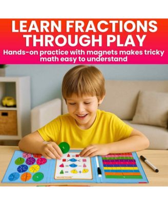 Magnetic Fractions Learning Set for Kids Ages 6-12 – Hands-On Math Games for Homeschooling, Classrooms & Travel
