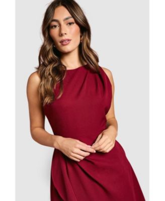 Women's Waterfall Crepe Midi Dress
