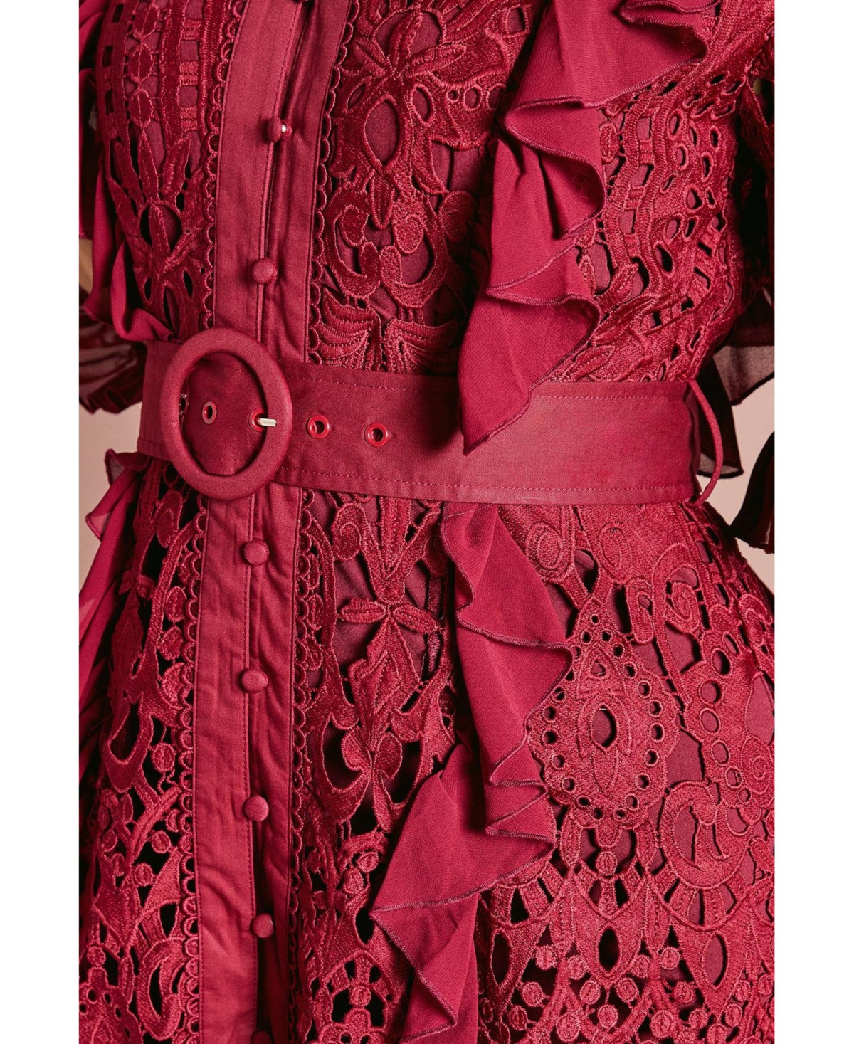 Coast Women's Lace Ruffle Shirt Dress