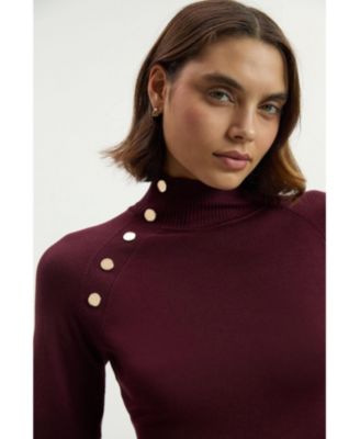 Women's Viscose Blend Popper Knit Mini Dress