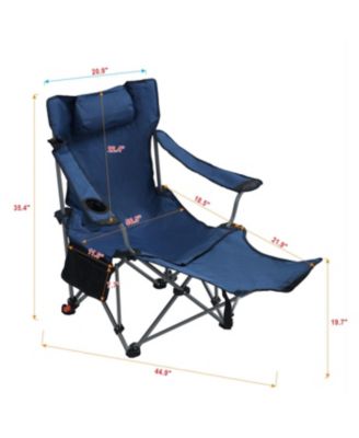 Streamdale Outdoor Camping Chairs Folding Portable Adjustable Reclining Chair Dark Blue