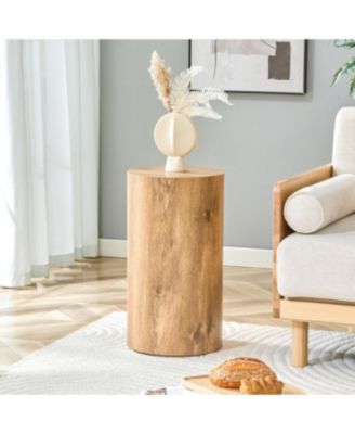 Streamdale Simple wood grain coffee table, 11.8" D x 21.6" H, MDF, industrial style.