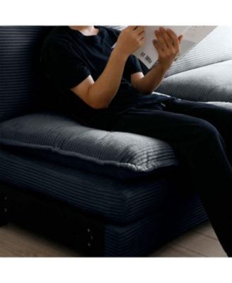 Streamdale Grey Corduroy Ottoman Footstool for 2, 3, and 4 Seater Sofas