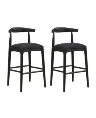 Streamdale Stylish Upholstered Mid-Century Bar Stool with Rubberwood Frame