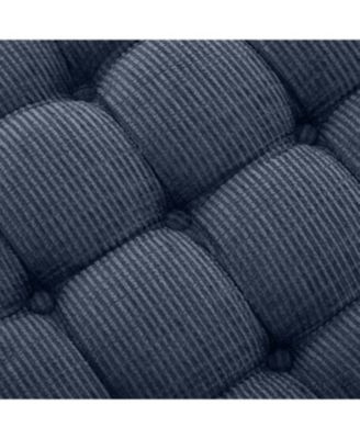 Streamdale Blue Storage Bench with Button-Tufted Fabric Upholstery and Fringe