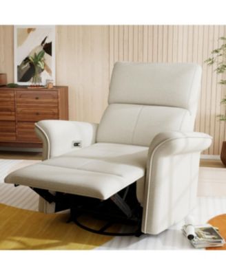 Streamdale Power Swivel Rocker Recliner Chair for Adults (Fabric+Light Gray)