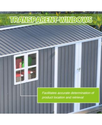 Streamdale 8x12 Ft Storage Shed, Heavy-Duty Steel Building with Window &amp; Vents (Gray