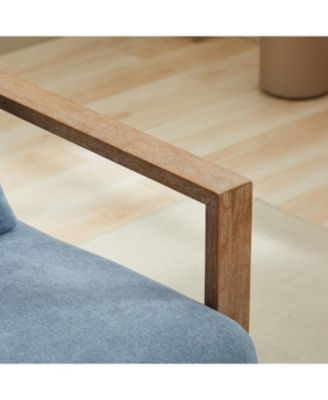 Streamdale 30.3"W Swivel Upholstered Chair with Solid Wood Armrests - Pale Blue