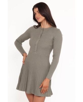 Women's Darlina Long Sleeve Mini Dress - Olive XS/S