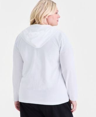 Plus Size Zip-Up Hooded Sweatshirt