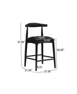 Stylish Upholstered Counter Stool with Curved Backrest