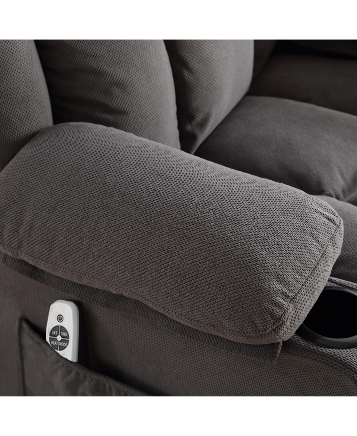 Streamdale Furniture Heated Grey Swinging Recliner Massage Sofa with Usb & Cup Holders