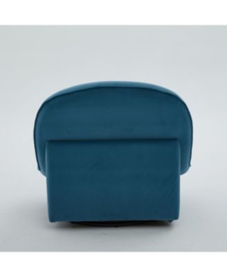 Velvet Swivel Chair with 360-degree Metal Base