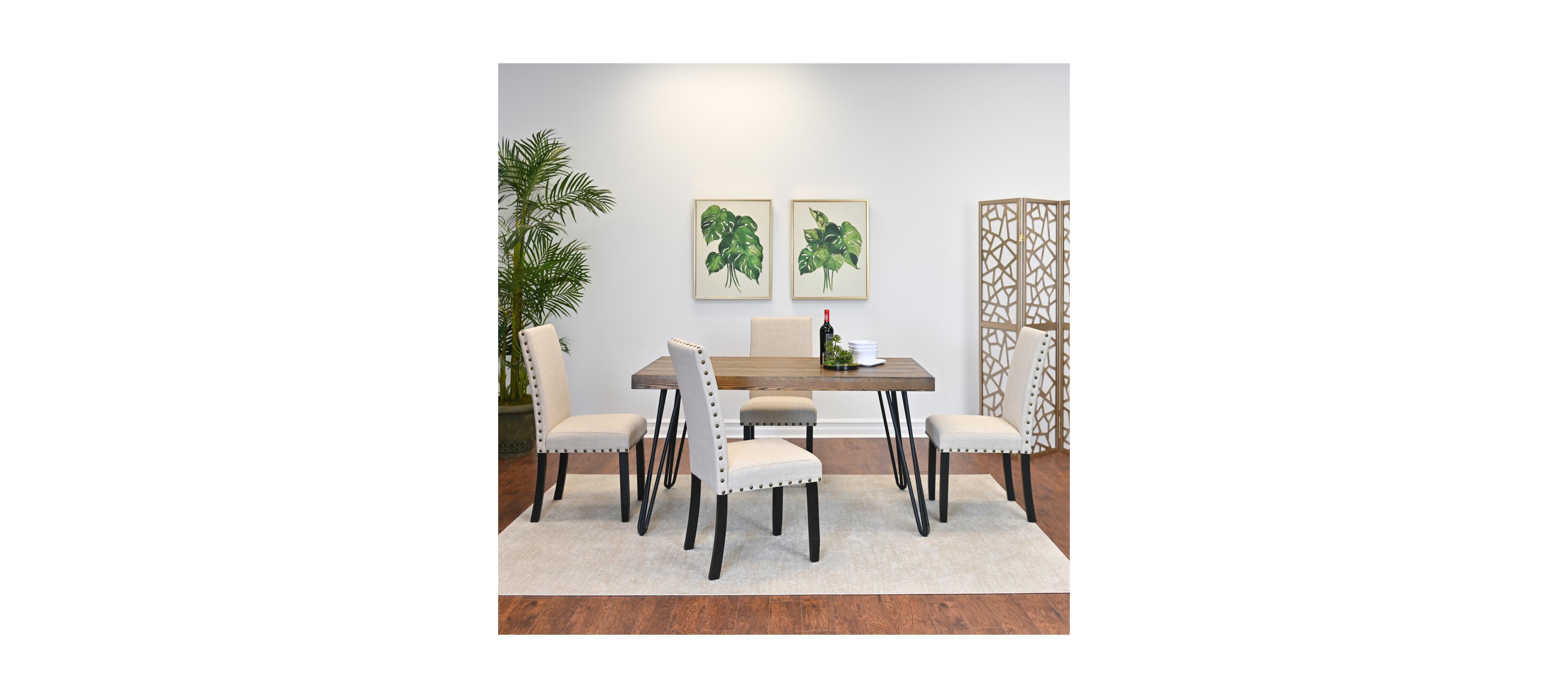 Streamdale Furniture Streamdale 5-Piece Dining Set, Hairpin Dining Table with 4 Chairs, 3 Color Options