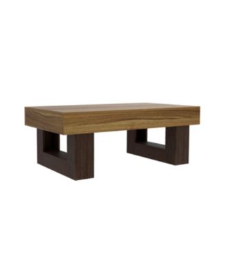 Streamdale 42" Rustic Brown Wood Farmhouse Coffee Table with Sturdy Base