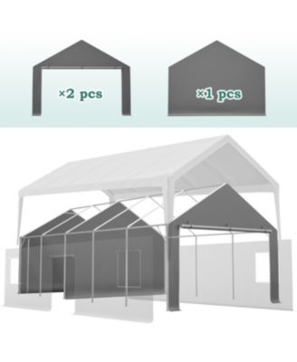 Streamdale 13x26 FT Heavy Duty Carport Canopy w/ Roll-Up Doors, Removable Walls &amp; Windows