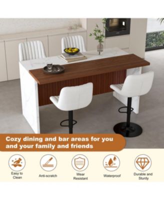 Streamdale Modern Kitchen Island Set with 4 Beige Bar Stools
