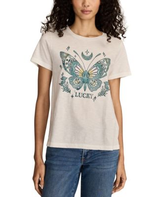 Women's Tattoo Butterfly Crewneck T-Shirt