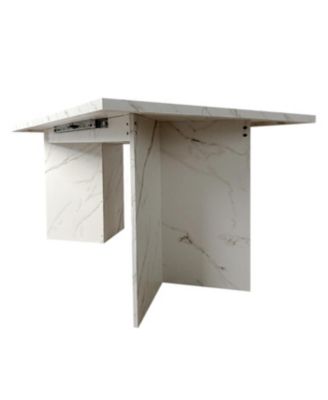 Streamdale Extendable Faux Marble Dining Table (Seats 6-10