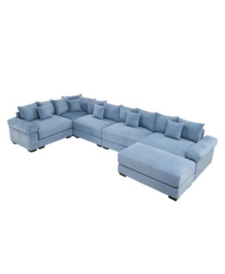Oversized Cloud Modular Sectional Couch with Ottoman