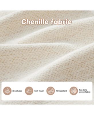 Modular L-Shaped Chenille Couch with Ottoman