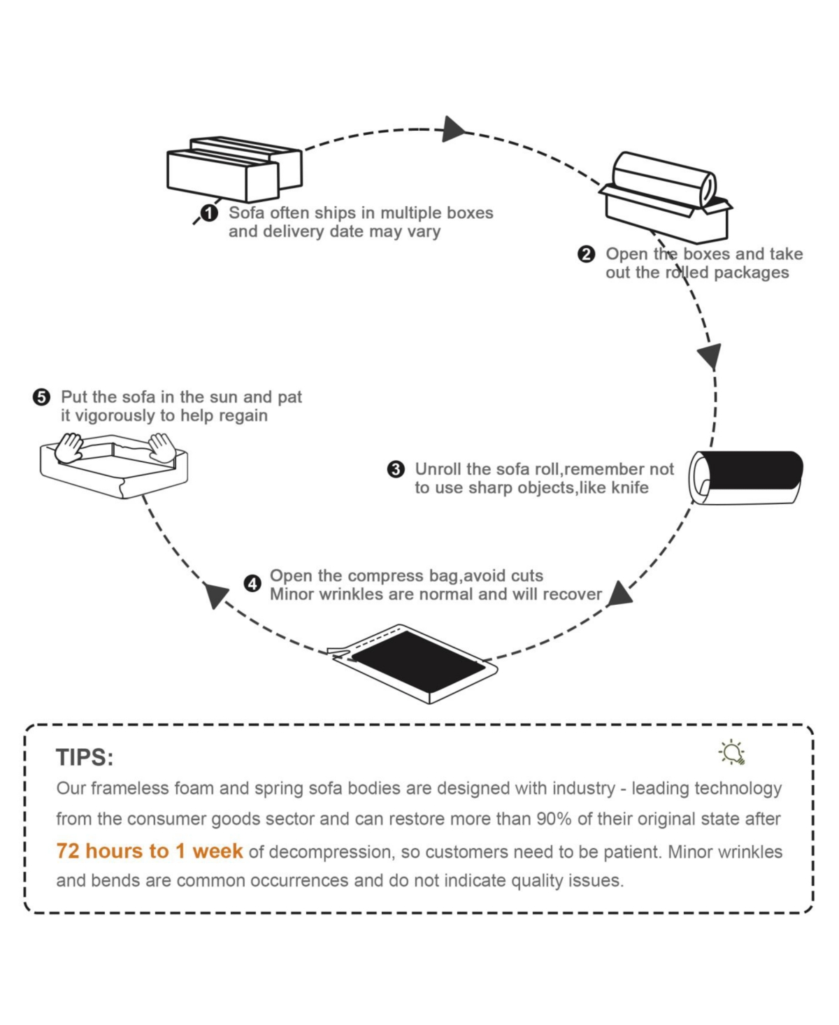 Streamdale Furniture Streamdale Black Teddy Fabric Boneless Sofa with Double Chaises