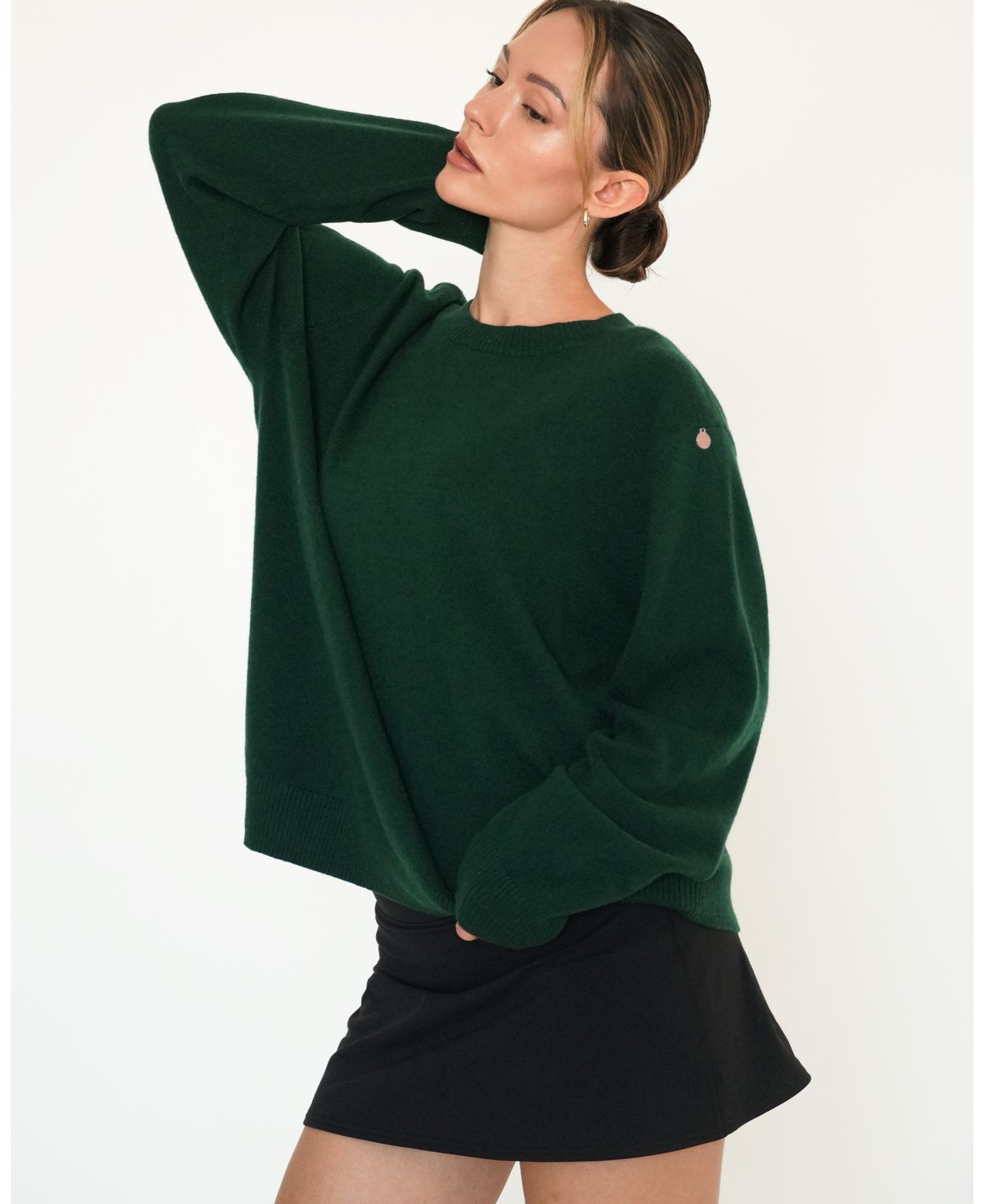 Женский свитер Rebody Active Beau Oversized Crewneck Cashmere, цвет: Тёмно-зелёный — фото 4