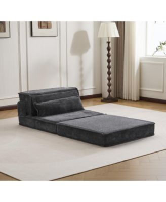 Streamdale Compression Sofa, Convertible Floor Sofa Bed, Modular Sectional Sofa, Dark Grey
